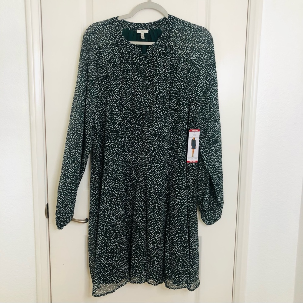 NWT New Joie Dress Balloon Sleeves, Arctic Animal spot, Green, MSRP $378.00 - Picture 4 of 10
